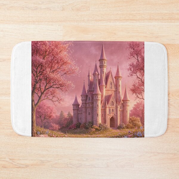 Item preview, Dreamy Pink Fairy Tale Castle in Blooming Spring Garden designed and sold by AmaliaV92.