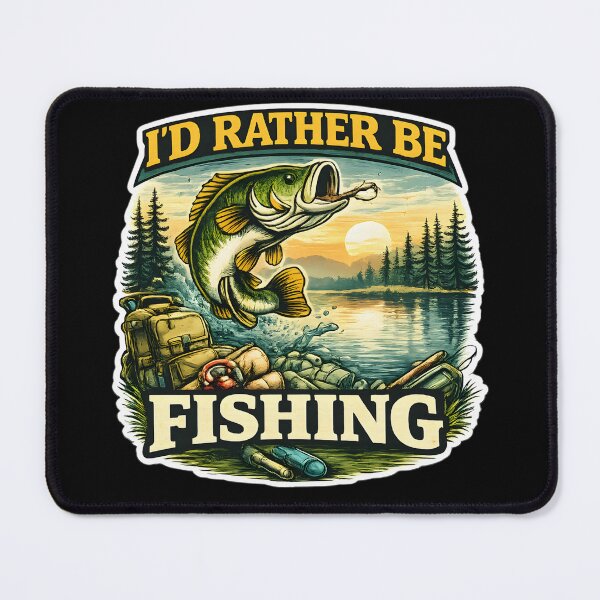 Item preview, I’d Rather Be Fishing – Vintage Fishing Illustration Design designed and sold by SVALANART.