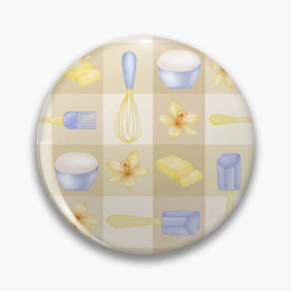 Item preview, Watercolor Baking Tools with Vanilla Flowers Dough and Butter designed and sold by katasonovaart.