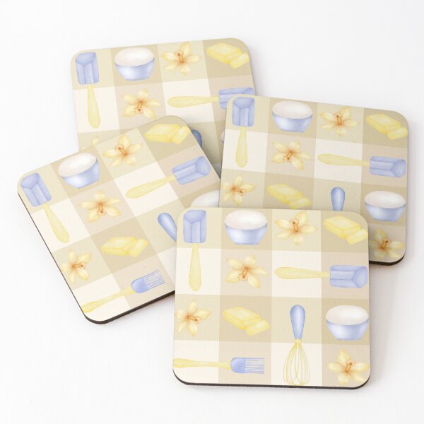 Item preview, Watercolor Baking Tools with Vanilla Flowers Dough and Butter designed and sold by katasonovaart.