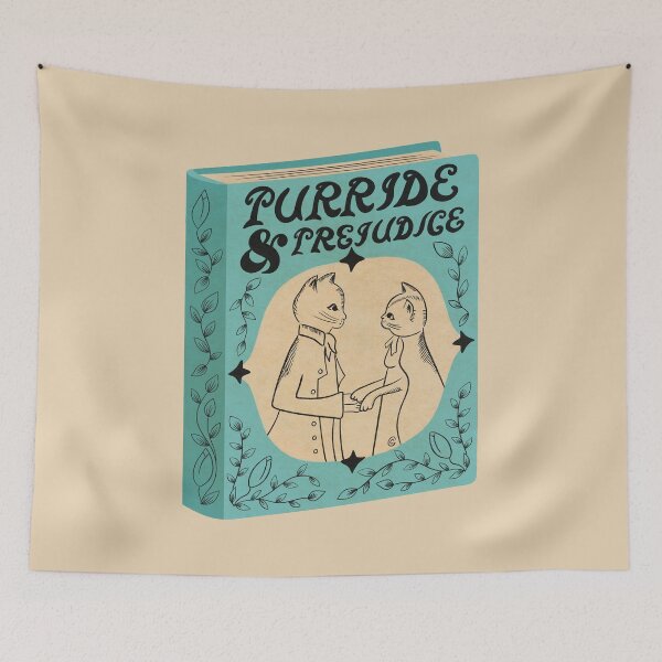 Item preview, Purride & Prejudice | Bookish Cat Pun, Classic Literature Pun With Cats, Book Lover Bookish Gifts, Jane Austen Pride And Prejudice designed and sold by Carrie Cantwell Art.