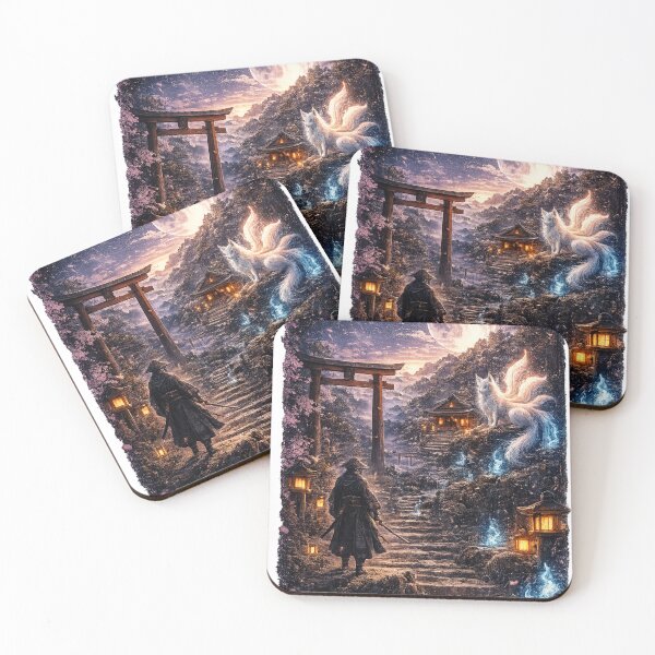 Item preview, Mystical torii gate under a full moon – Japanese fantasy scene designed and sold by Kallandra.