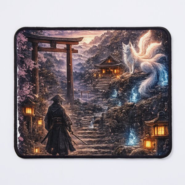 Item preview, Mystical torii gate under a full moon – Japanese fantasy scene designed and sold by Kallandra.