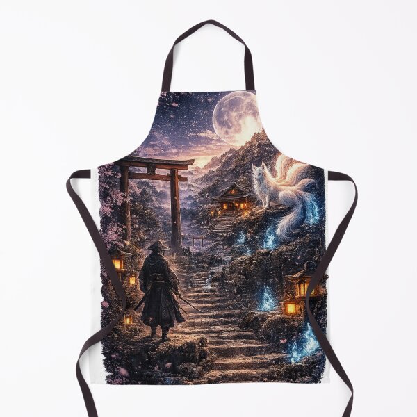 Item preview, Mystical torii gate under a full moon – Japanese fantasy scene designed and sold by Kallandra.