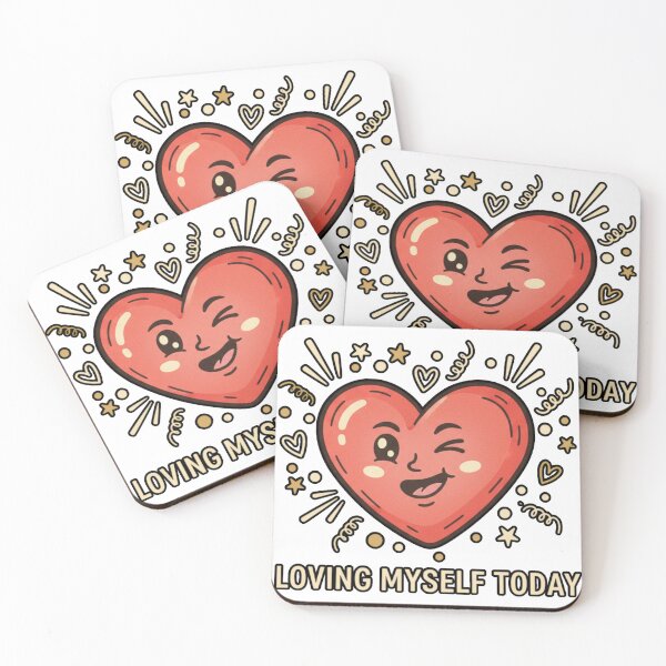Item preview, Loving Myself Today - Cute Retro Winking Heart Self-Love Illustration designed and sold by IntrusiveMind210.