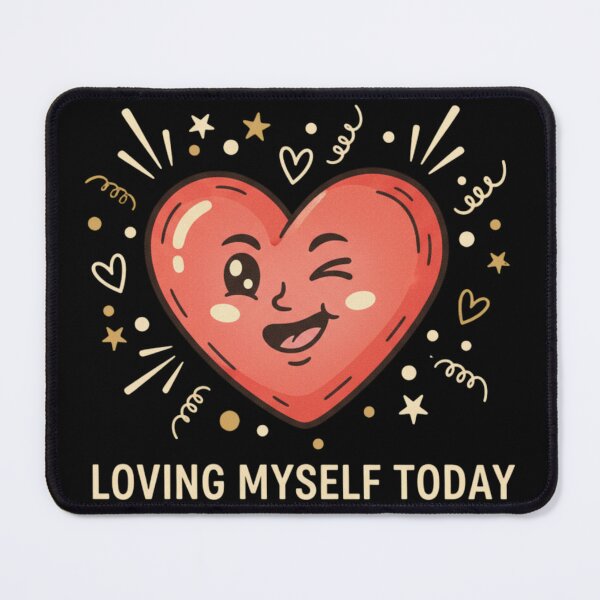 Item preview, Loving Myself Today - Cute Retro Winking Heart Self-Love Illustration designed and sold by IntrusiveMind210.