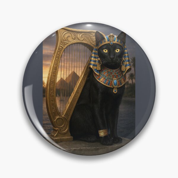 Item preview, Bastet of Kemet with the Sacred Egyptian Harp designed and sold by TuyaArts.