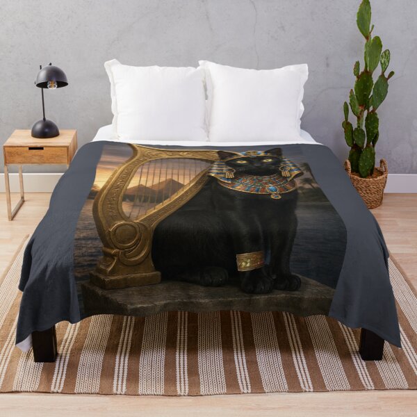 Item preview, Bastet of Kemet with the Sacred Egyptian Harp designed and sold by TuyaArts.