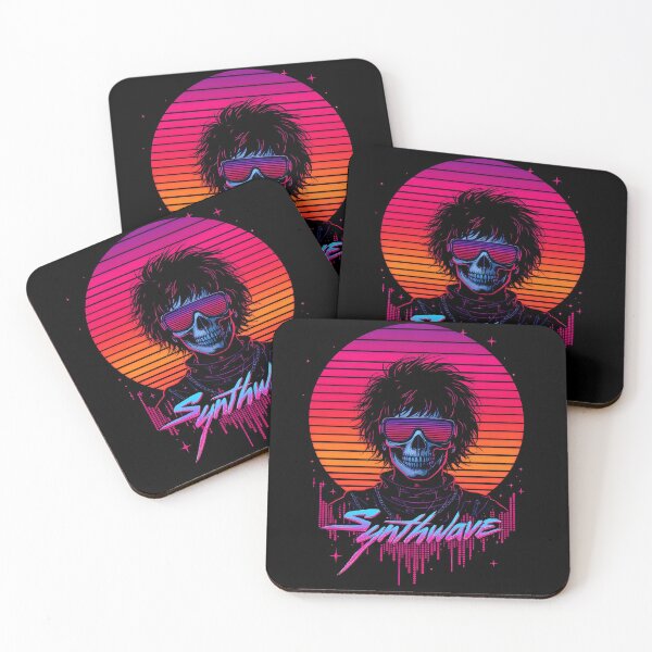 Item preview, Synthwave Retro Skull – Neon Sunset Design designed and sold by SynthstarShop.