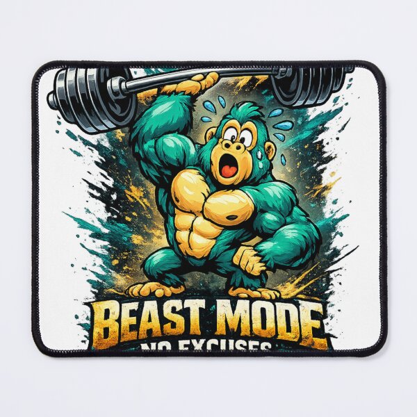 Item preview, Beast Mode No Excuses Gorilla Gym Workout Cartoon – Funny Weightlifting Motivation Desig designed and sold by jimbo7664.