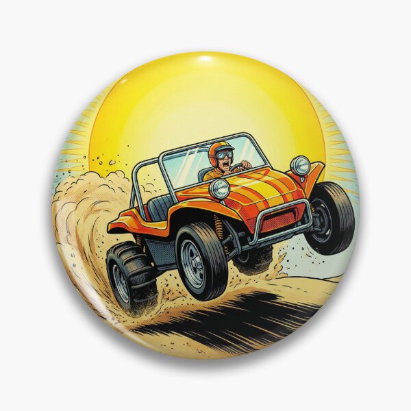 Item preview, Sand Blasters - Retro 70s Dune Buggy Pismo Dunes Action Poster designed and sold by Cozy-Old-Pub.