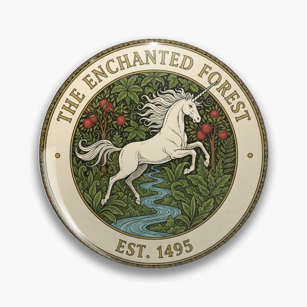 Item preview, The Enchanted Forest - Vintage Medieval Unicorn Emblem designed and sold by SHK-Designs.