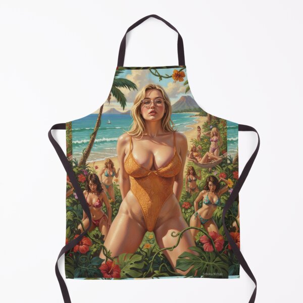 Item preview, woman behind a bush in the beach designed and sold by Chubby Chase.