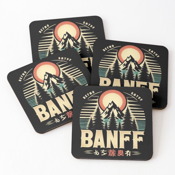 Item preview, Banff National Park - Retro Vintage Japanese Katakana designed and sold by Zoo-Moo.
