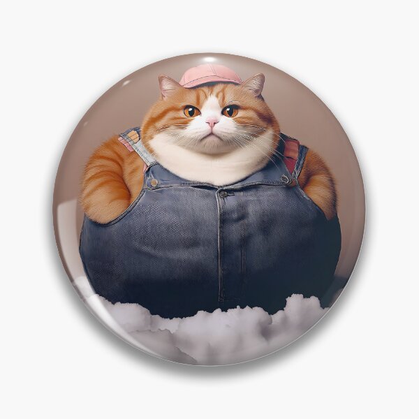 Item preview, Fat Cat Wearing Denim Overalls designed and sold by Tammy Winand Arts.