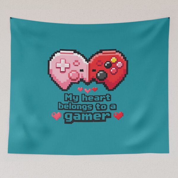 Item preview, Valentine's My Heart Belongs to a Gamer Retro Pixel Art Heart designed and sold by Supergrafix07.