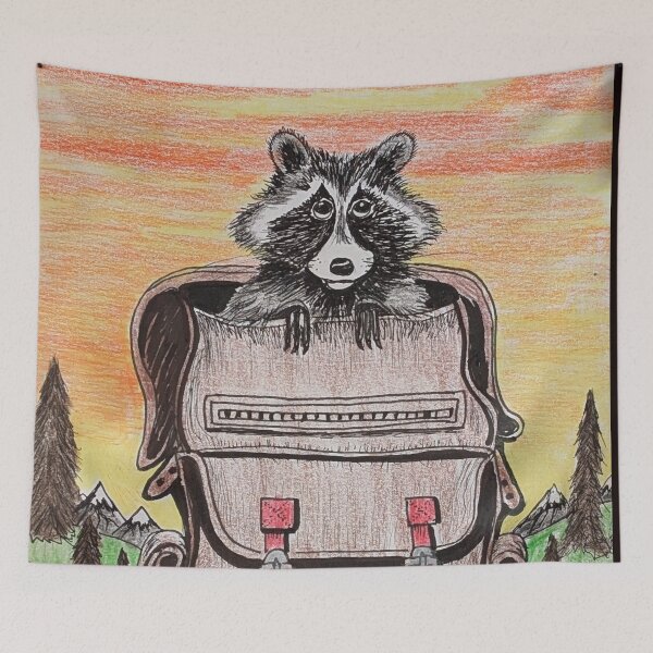 Item preview, Raccoon in a backpack  designed and sold by Matt Starr Fine Art .