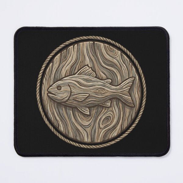 Item preview, Rustic Wood Fish Rope Badge designed and sold by EimSol.