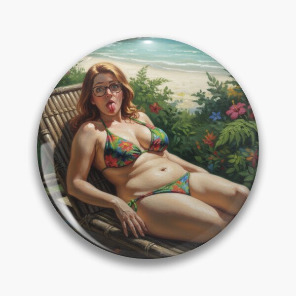 Item preview, crazy redhead enjoying the beaaach designed and sold by Chubby Chase.