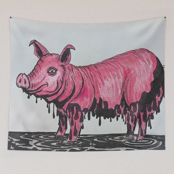 Item preview, Grungy pig in the mud designed and sold by Matt Starr Fine Art .