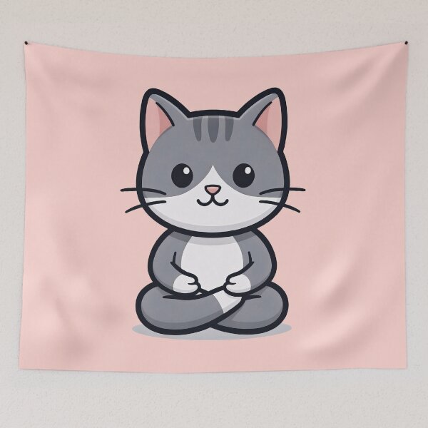 Item preview, Yoga Cat_PJ Style designed and sold by lionkingpj2020.