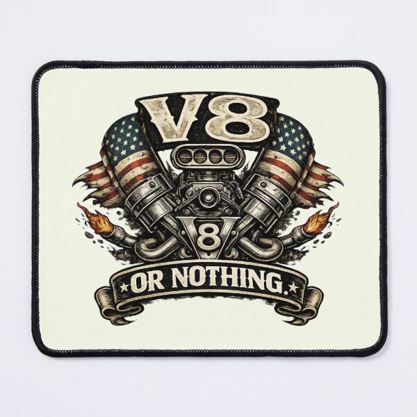 Item preview, V8 or nothing - Classic Cars - muscle car designed and sold by RiTaMerch.