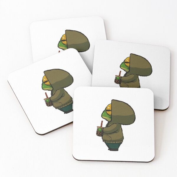 Item preview, Cute Frog in a Hoodie Drinking Boba Tea Illustration designed and sold by JossDesign15.