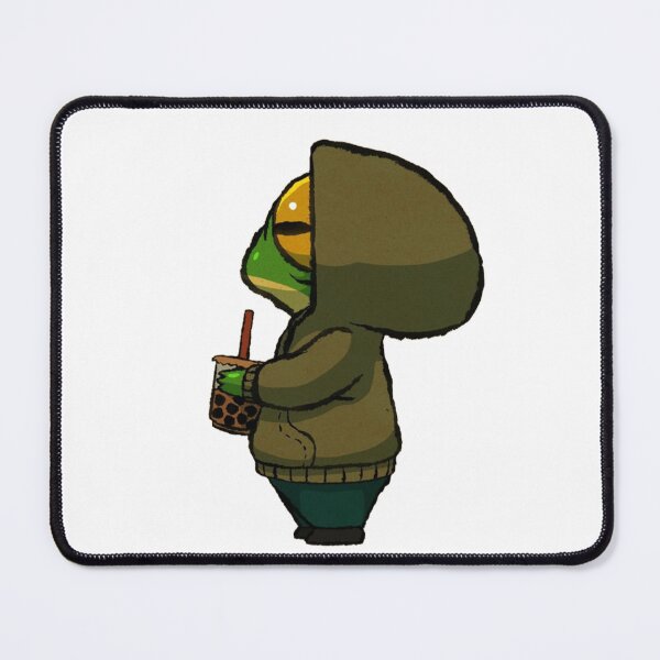 Item preview, Cute Frog in a Hoodie Drinking Boba Tea Illustration designed and sold by JossDesign15.