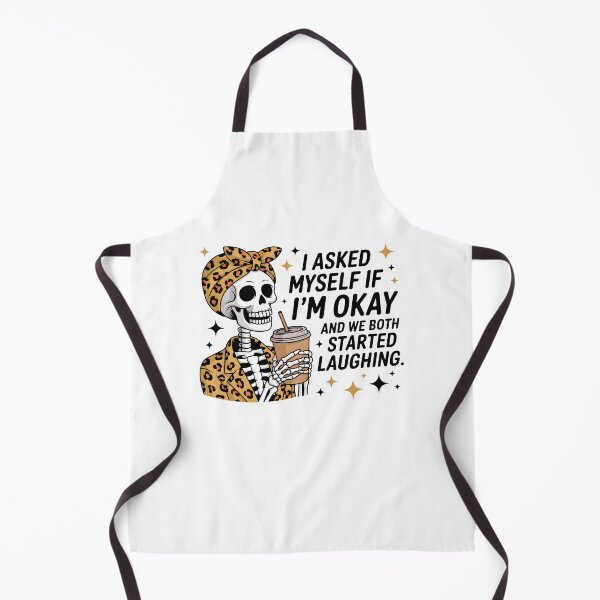 Item preview, Funny Skeleton Drinking Coffee – “I Asked Myself If I’m Okay” Quote designed and sold by Snifferius.