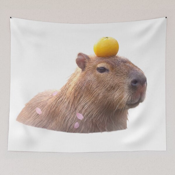 Item preview, Zen Capybara In Onsen With Yuzu Fruit designed and sold by DigitalAnnaBanana.