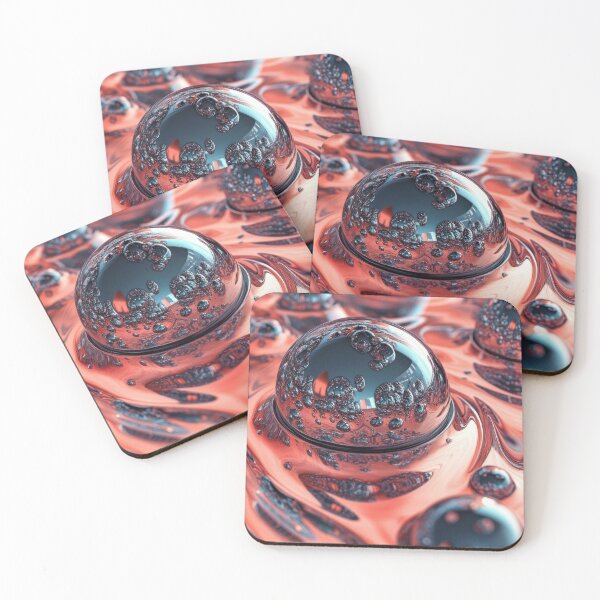 Item preview, Liquid Chrome & Copper – 3D Metallic Abstract designed and sold by B-Russ-Stuff.