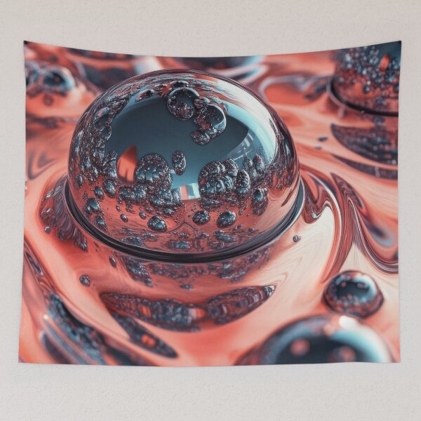 Item preview, Liquid Chrome & Copper – 3D Metallic Abstract designed and sold by B-Russ-Stuff.