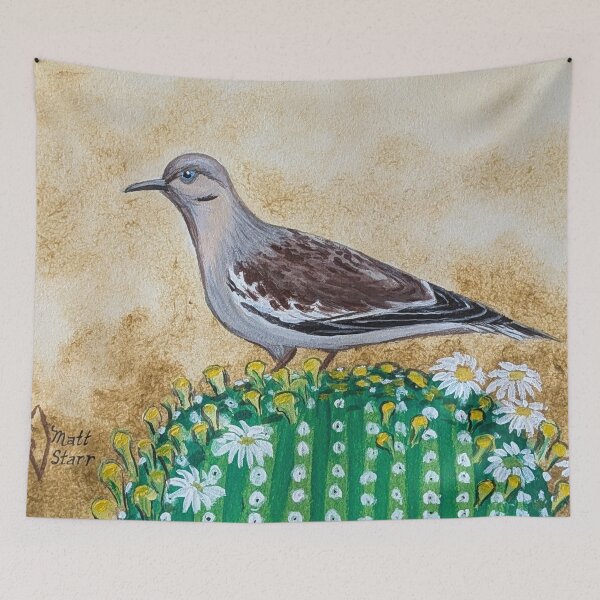 Item preview, White-winged dove on a cactus designed and sold by Matt Starr Fine Art .