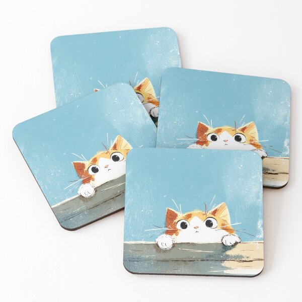Item preview, Curious Cat Peeking Over the Edge designed and sold by Dusk Atelier.