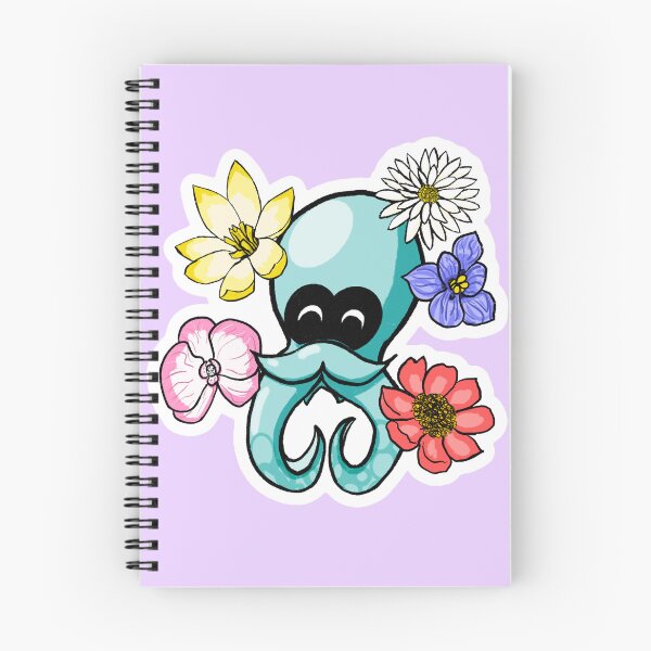 Item preview, Splatoon Octo with flowers (cyan variant) designed and sold by Pixls' Nook.