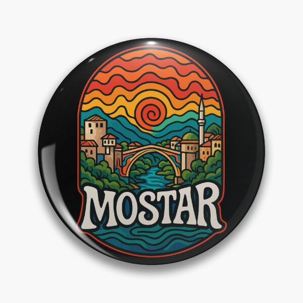 Item preview, Mostar Bosnia And Herzegovina Trippy Art Travel designed and sold by TomFrontierArt.