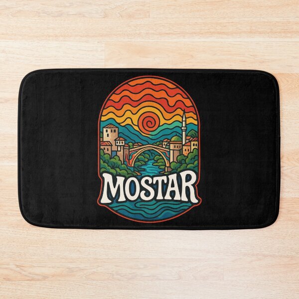 Item preview, Mostar Bosnia And Herzegovina Trippy Art Travel designed and sold by TomFrontierArt.