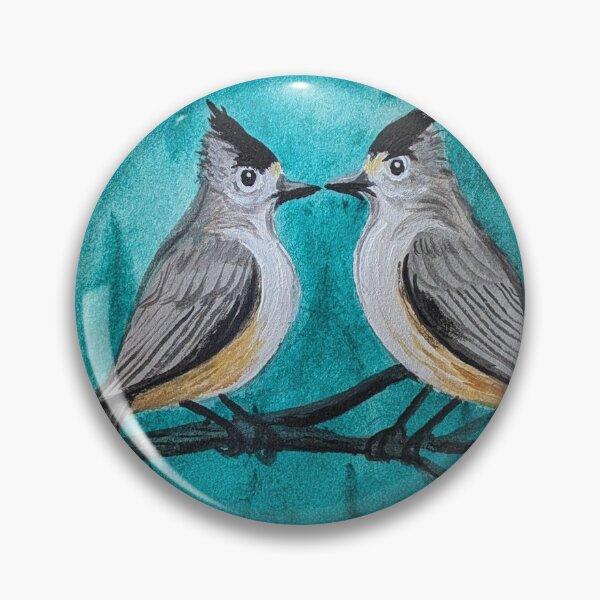 Item preview, Black-crested titmice in the evergreen forest  designed and sold by Matt Starr Fine Art .