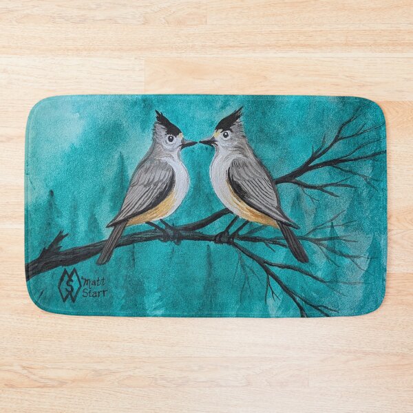 Item preview, Black-crested titmice in the evergreen forest  designed and sold by Matt Starr Fine Art .