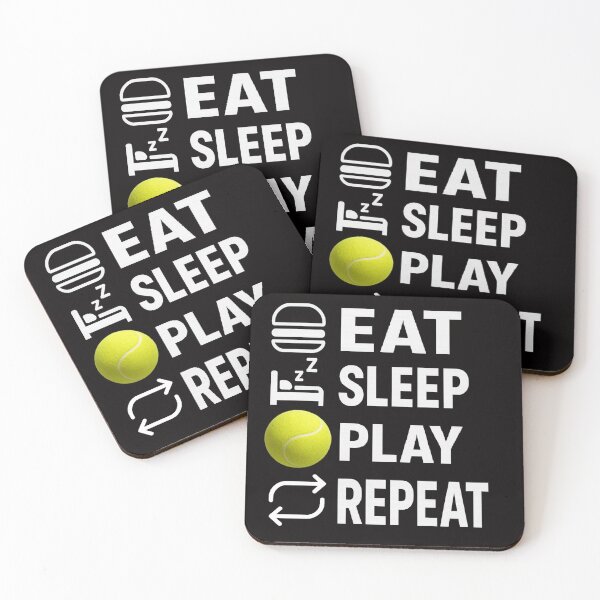 Item preview, Eat Sleep Play Repeat Tennis (black and dark) designed and sold by martin&matt artwork.
