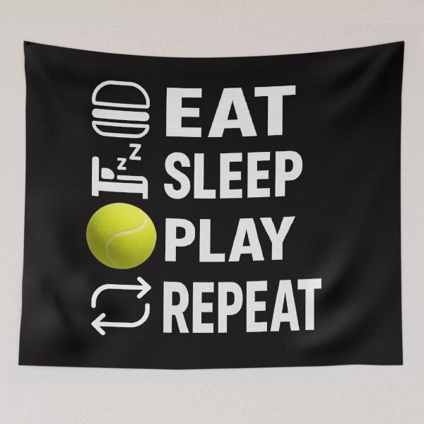 Item preview, Eat Sleep Play Repeat Tennis (black and dark) designed and sold by martin&matt artwork.