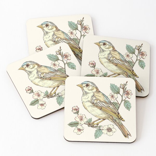 Item preview, Delicate bird on a cherry tree branch designed and sold by OtterFactory.
