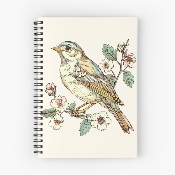 Item preview, Delicate bird on a cherry tree branch designed and sold by OtterFactory.