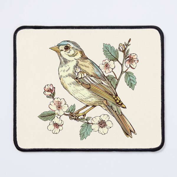 Item preview, Delicate bird on a cherry tree branch designed and sold by OtterFactory.