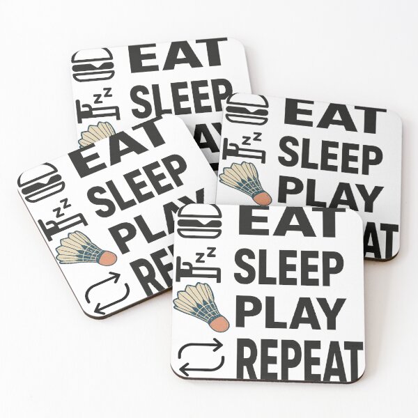 Item preview, Eat Sleep Play Repeat Badminton designed and sold by martin&matt artwork.