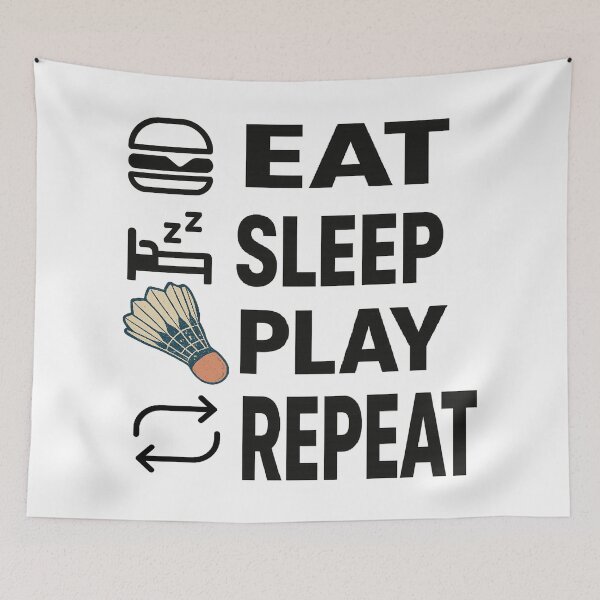 Item preview, Eat Sleep Play Repeat Badminton designed and sold by martin&matt artwork.