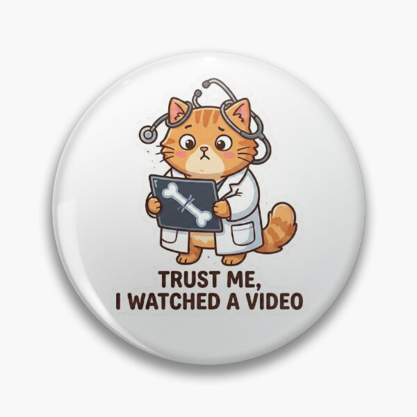 Item preview, Trust Me I Watched A Video - Funny Cat Doctor Sticker designed and sold by Medoodles.