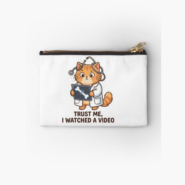 Item preview, Trust Me I Watched A Video - Funny Cat Doctor Sticker designed and sold by Medoodles.