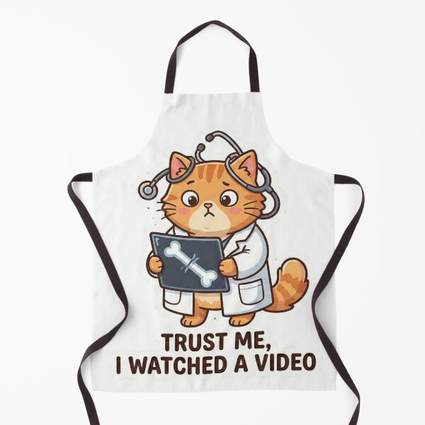 Item preview, Trust Me I Watched A Video - Funny Cat Doctor Sticker designed and sold by Medoodles.