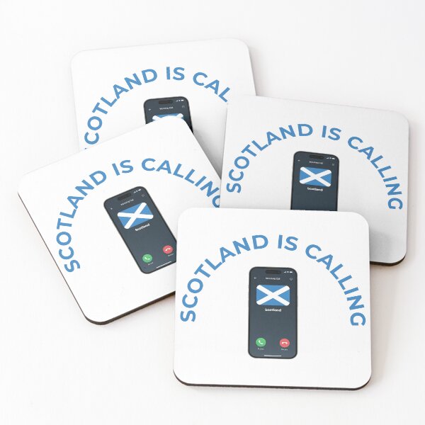 Item preview, Scotland is Calling Incoming Phone Call Graphic Saltire Flag Design designed and sold by Loom on the Loch.